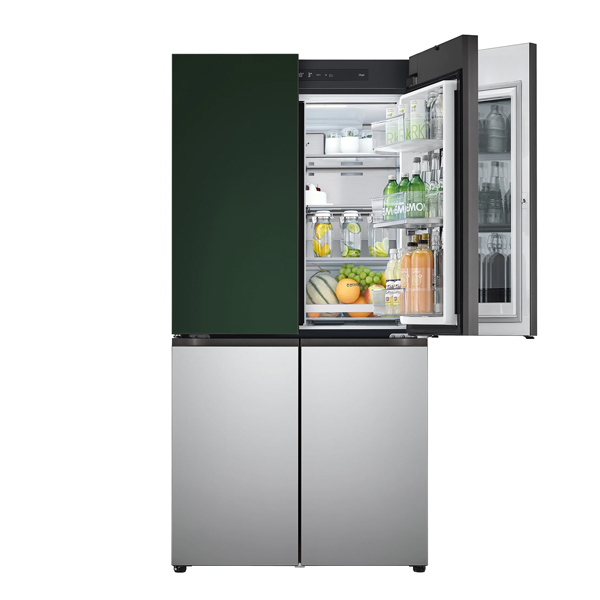 [LG] 디오스 노크온 오브제컬렉션 4도어 냉장고 그린실버 870L