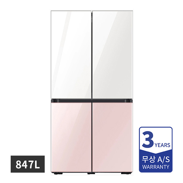 [삼성] 비스포크 냉장고 4도어 프리스탠딩 글램화이트/글램핑크 847L
