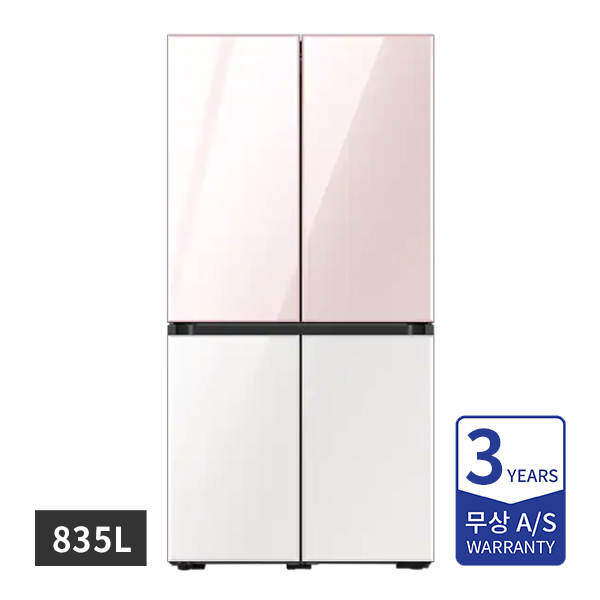 [삼성] 비스포크 냉장고 4도어 프리스탠딩 글램핑크/글램화이트 835L