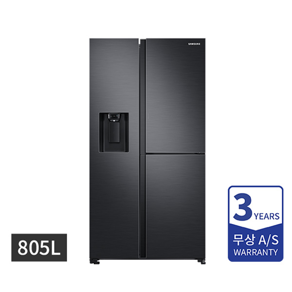 [할부] 삼성 양문형 냉장고 3도어 805L 젠틀블랙매트