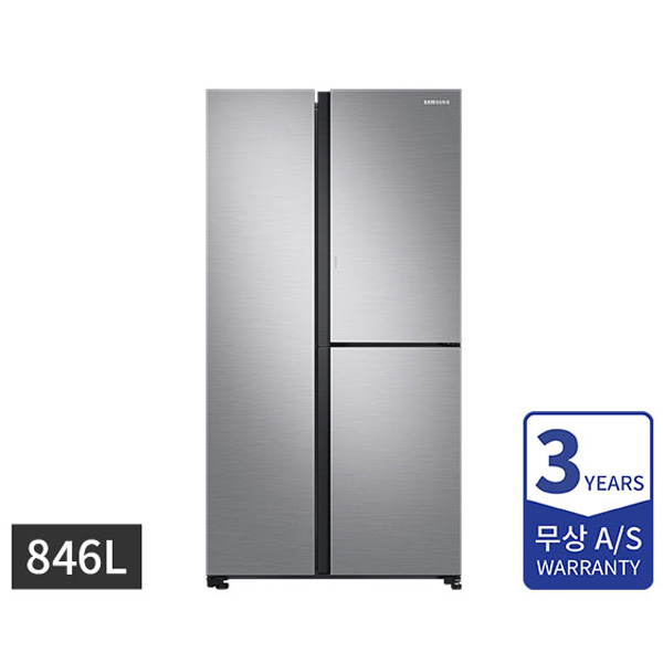 [할부] 삼성 양문형 냉장고 3도어 846L 젠틀실버매트