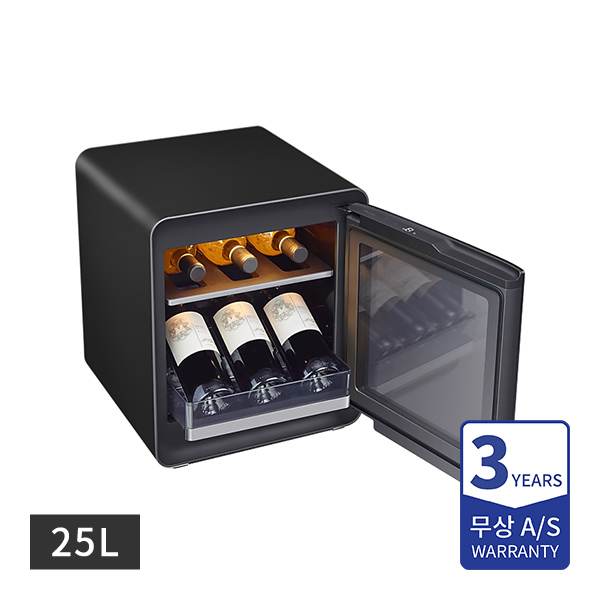 [할부] 삼성 비스포크 큐브냉장고(투명도어) 코타차콜 25L(와인&비어 수납존)