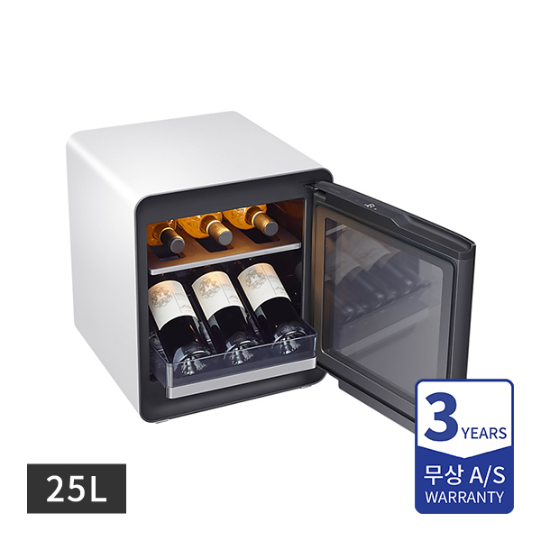 [할부] 삼성 비스포크 큐브냉장고(투명도어) 코타화이트 25L(와인&비어 수납존)