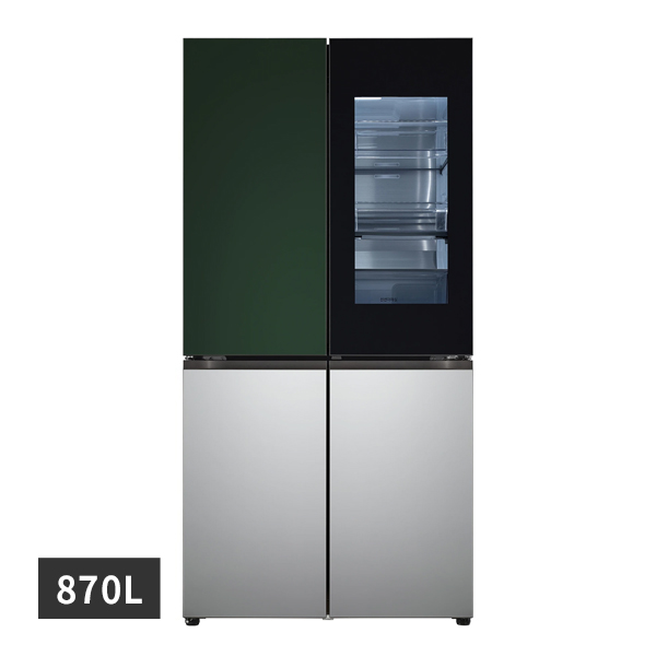 [LG] 디오스 노크온 오브제컬렉션 4도어 냉장고 그린실버 870L