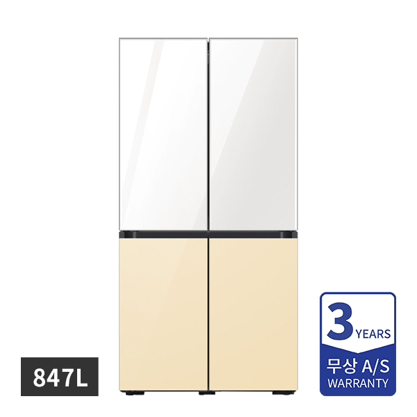 [할부] 삼성 비스포크 냉장고 4도어 프리스탠딩 847L 글램화이트/글램바닐라