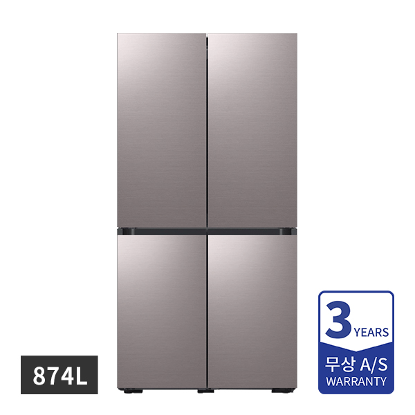 [할부] 삼성 비스포크 냉장고 4도어 프리스탠딩 874L 브라우니 실버