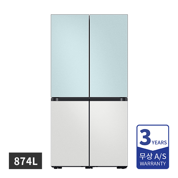 [할부] 삼성 비스포크 냉장고 4도어 프리스탠딩 874L 코타모닝블루/코타화이트